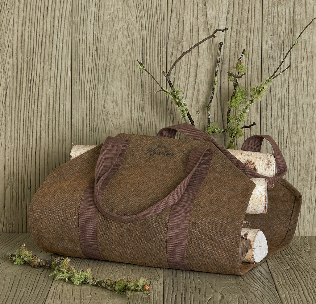 Waxed Canvas Firewood Carrier