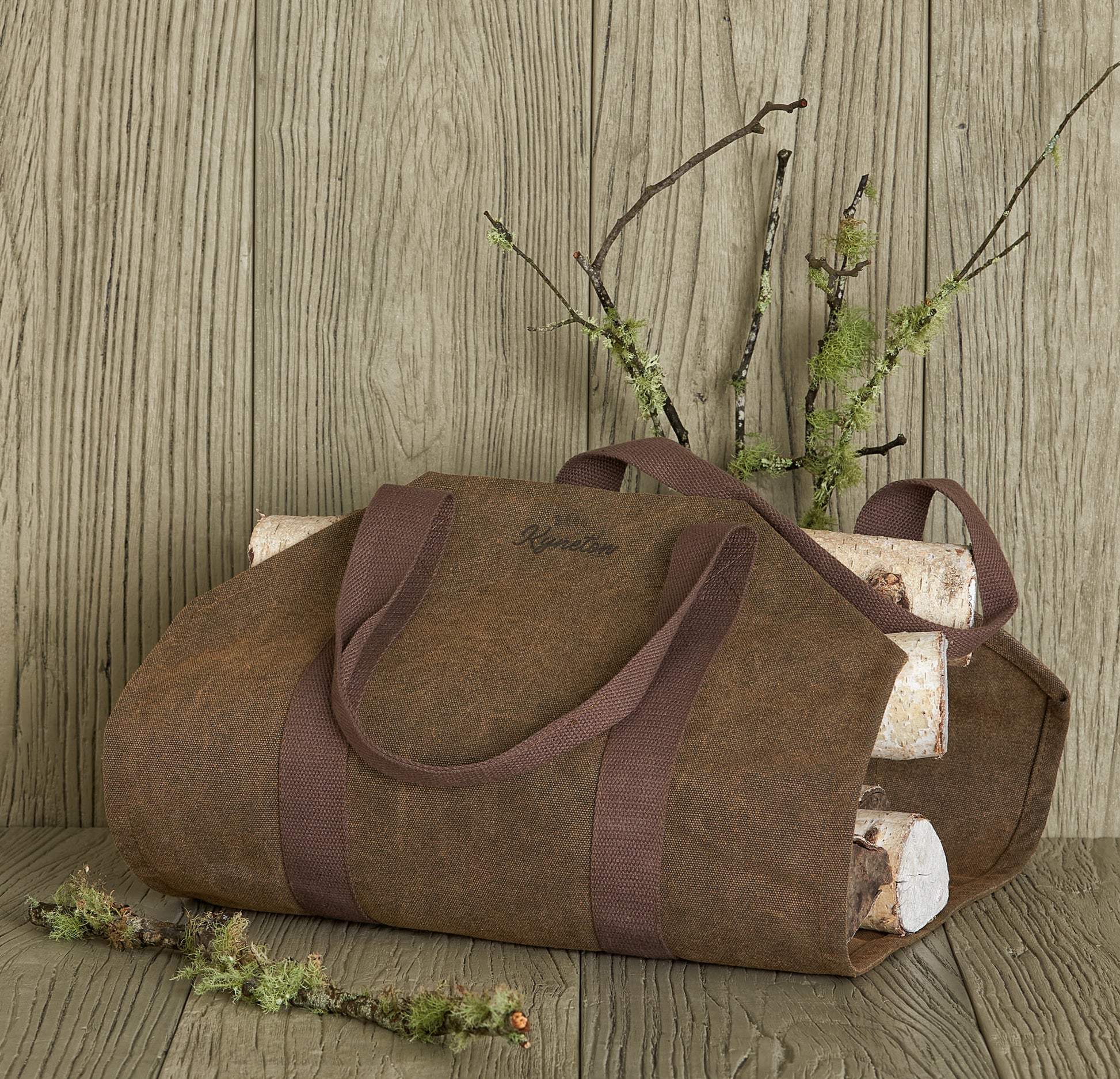 Waxed Canvas Firewood Carrier