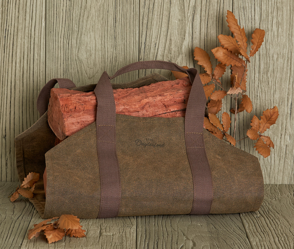 Waxed Canvas Firewood Carrier